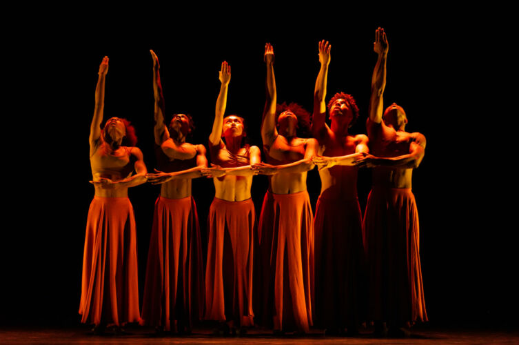 Ballet Black company performing Washa: The Burn From The Inside by Mthuthuzeli November